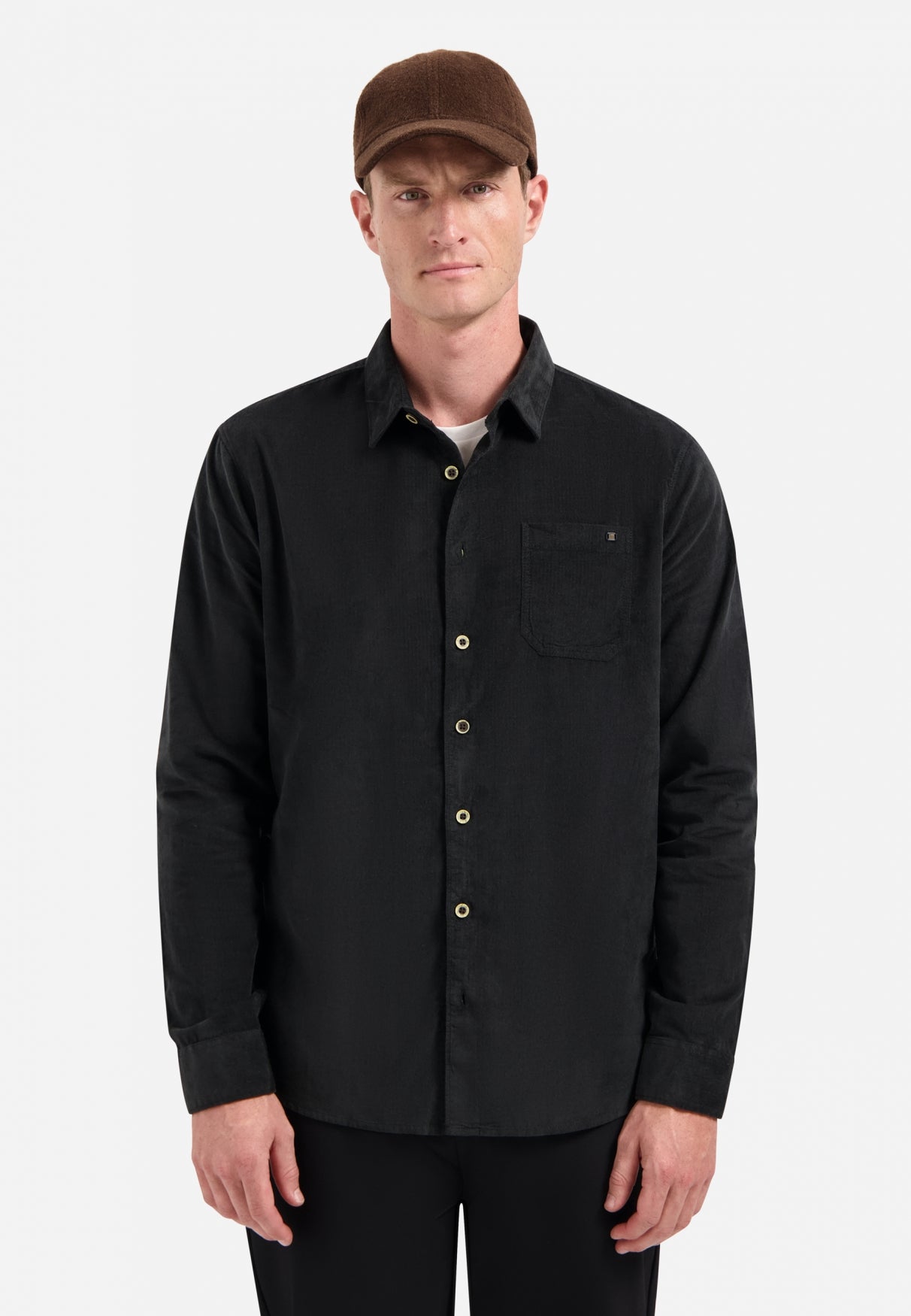 Corduroy overhemd | Zwart