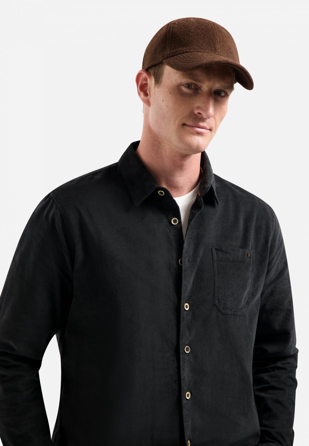 Corduroy overhemd | Zwart