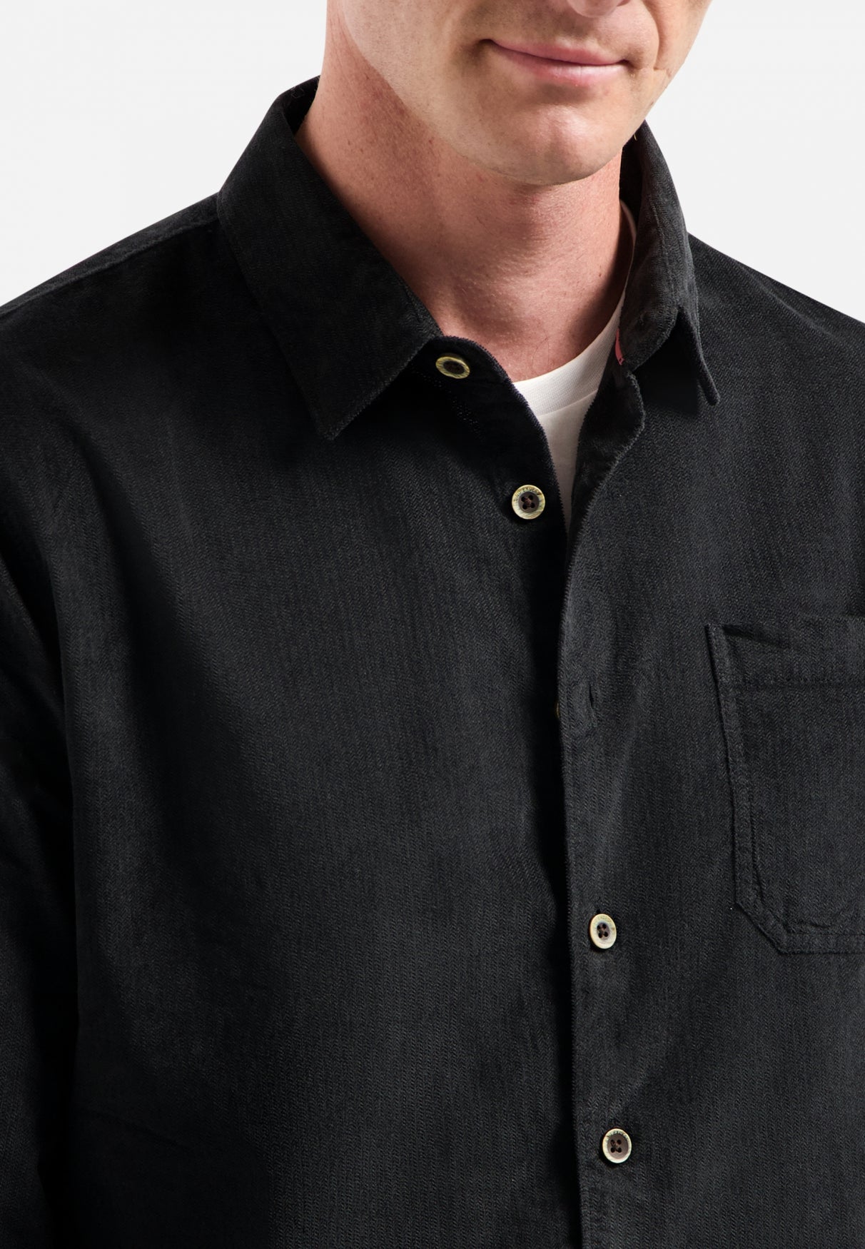 Corduroy overhemd | Zwart