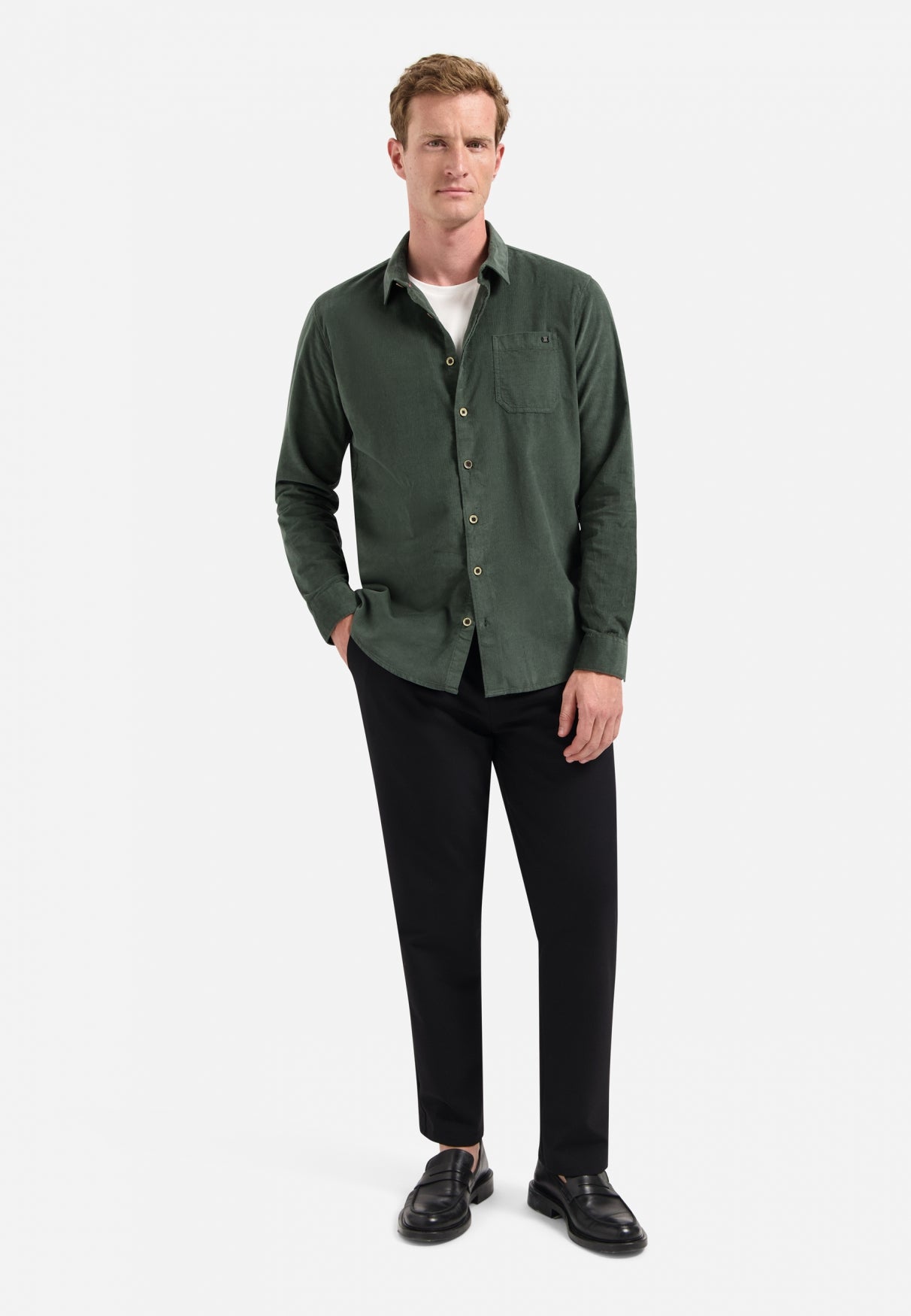 Corduroy overhemd | Dark Green