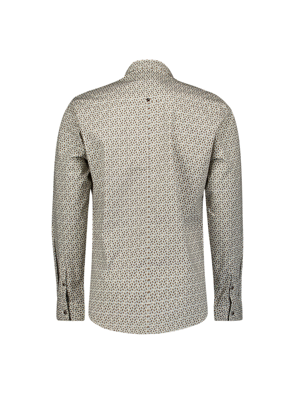 Bedrukt stretchshirt | Taupe