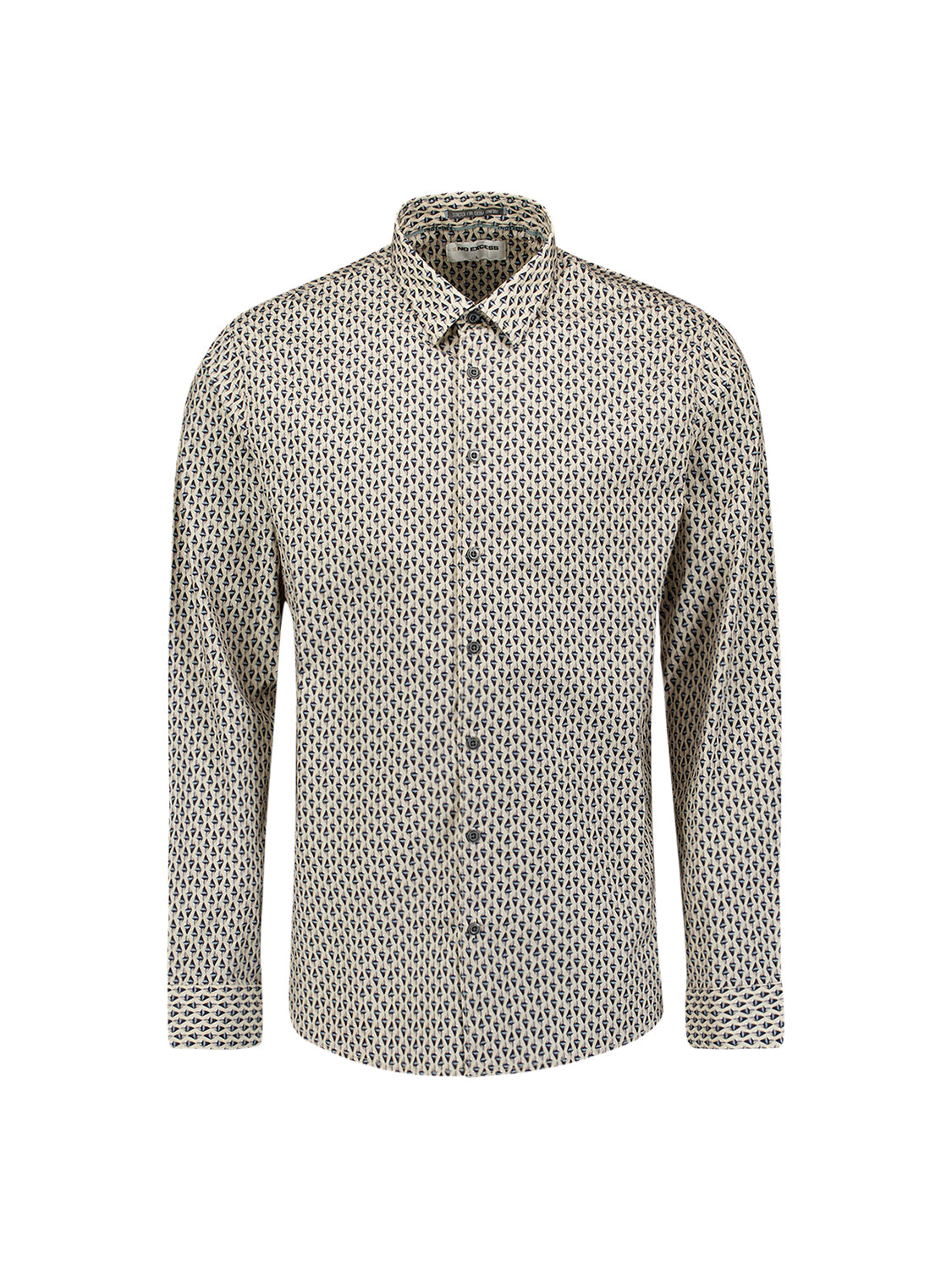 Bedrukt stretchshirt | Wit