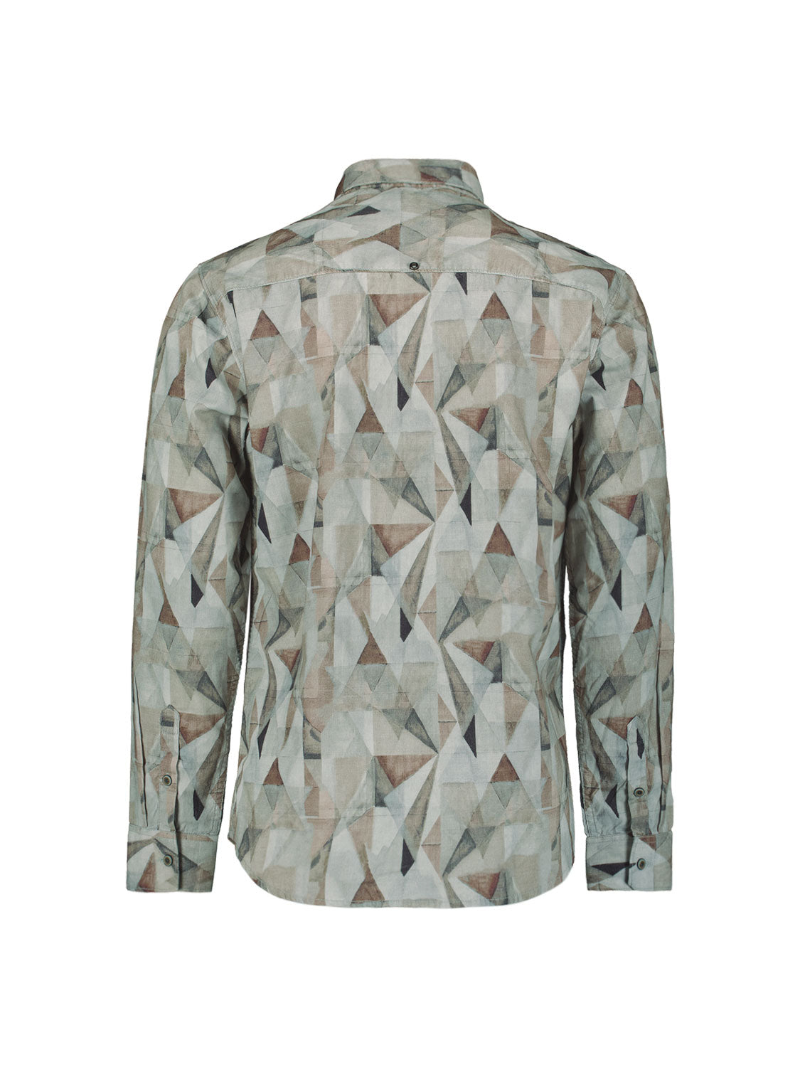 Bedrukt stretchshirt | Taupe