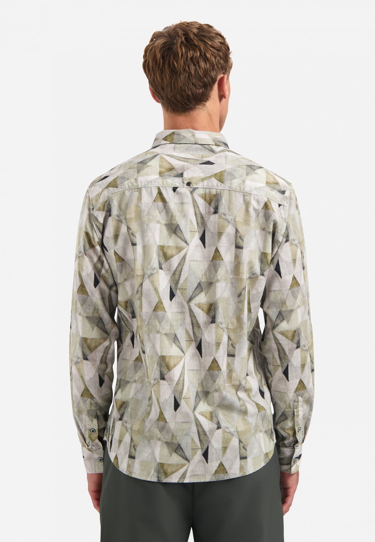 Bedrukt stretchshirt | Light Moss