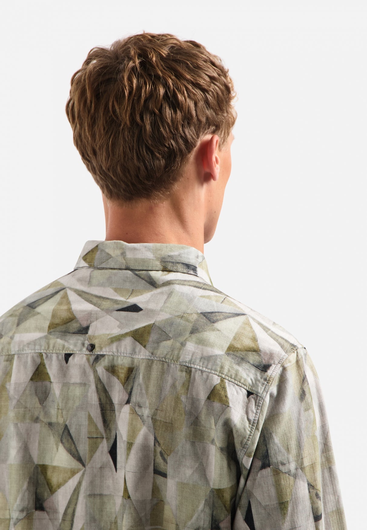 Bedrukt stretchshirt | Light Moss