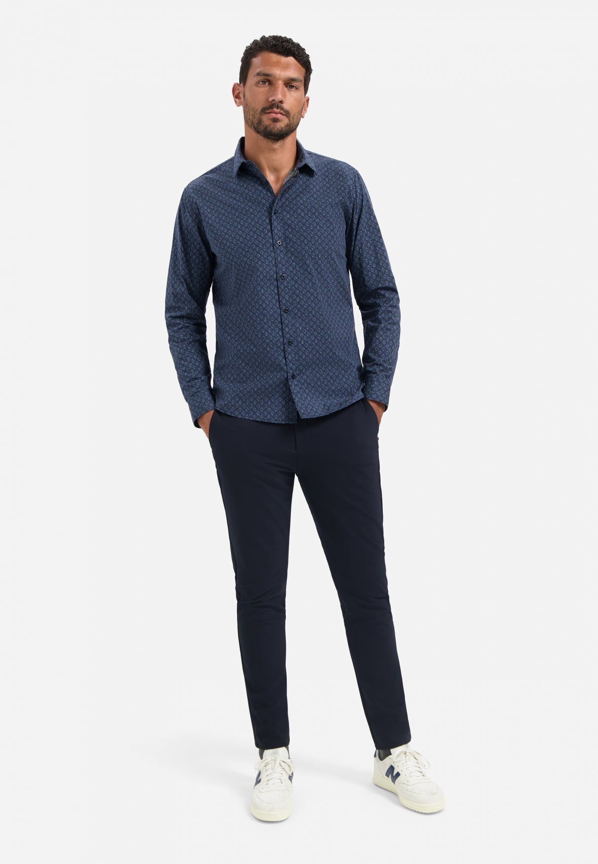 Bedrukt stretchshirt | Night