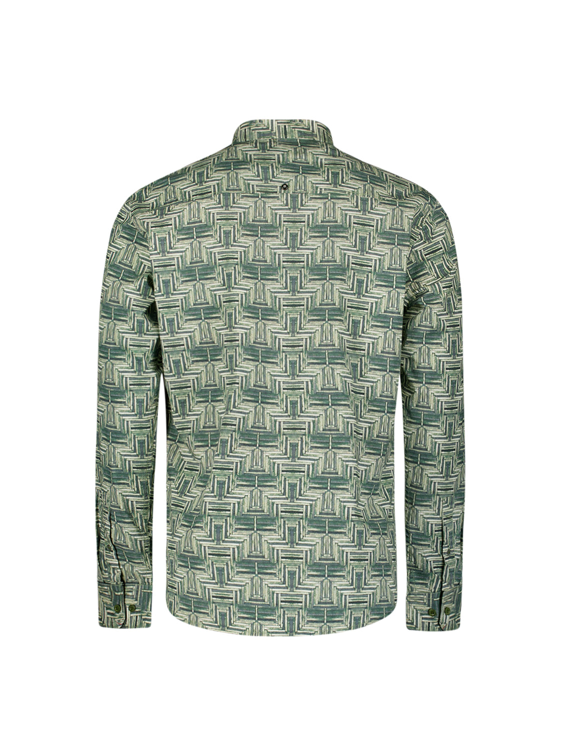 Bedrukt stretchshirt | Dark Green
