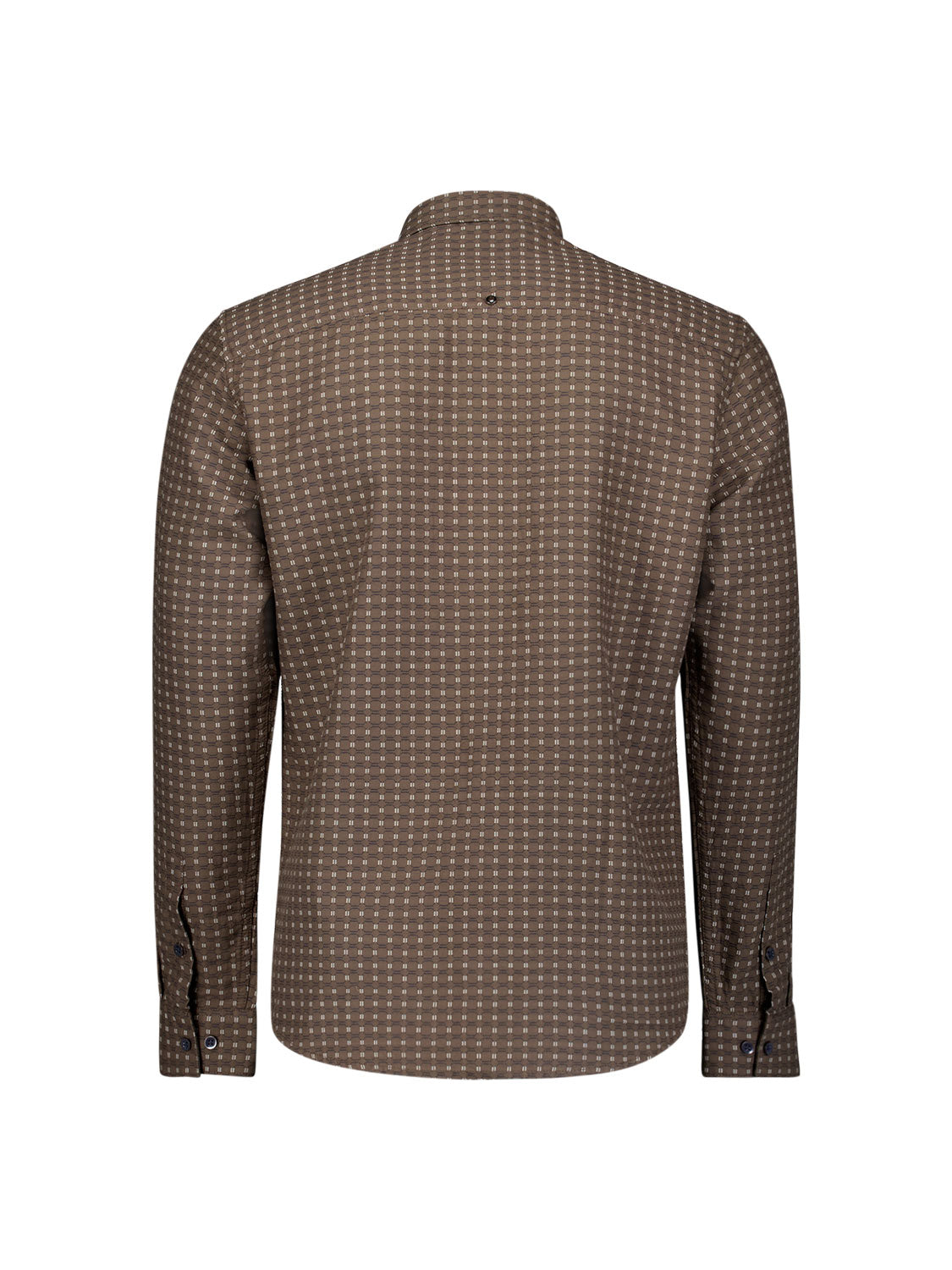 Geweven jaquard overhemd | Taupe
