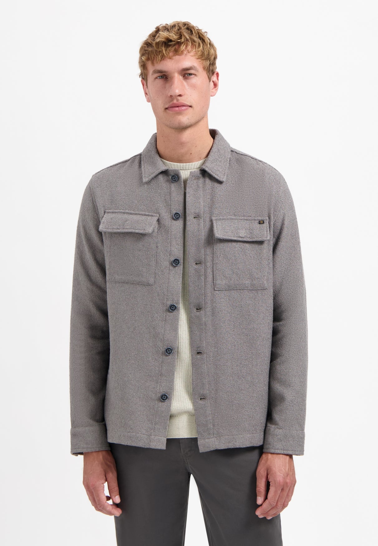 Overshirt met knoopsluiting | Grijs