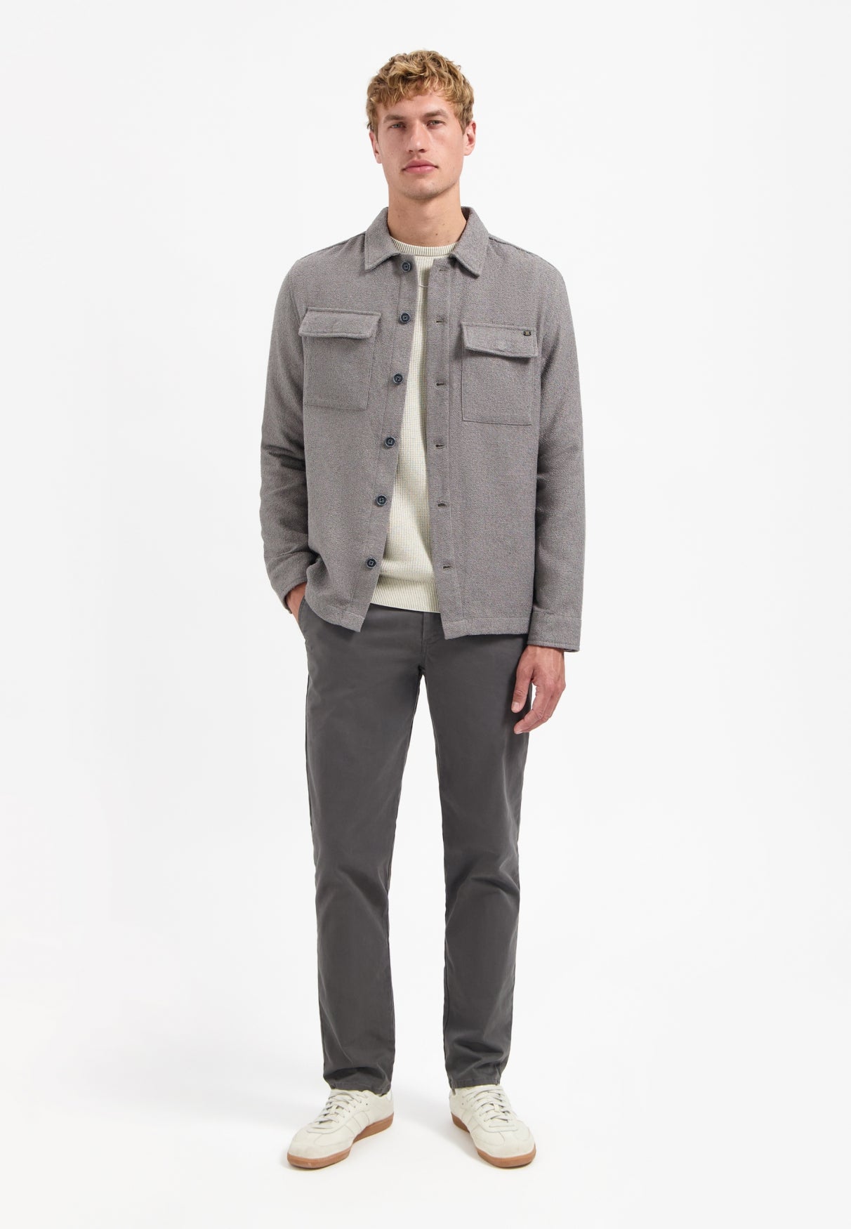 Overshirt met knoopsluiting | Grijs