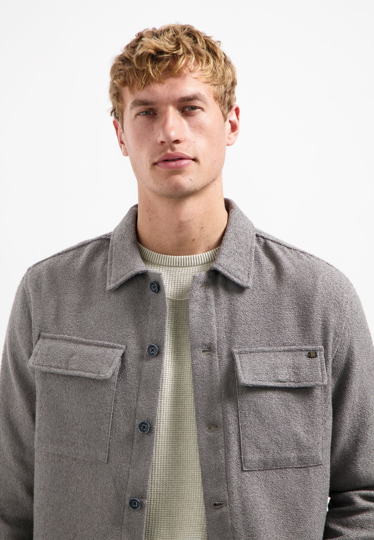 Overshirt met knoopsluiting | Grijs