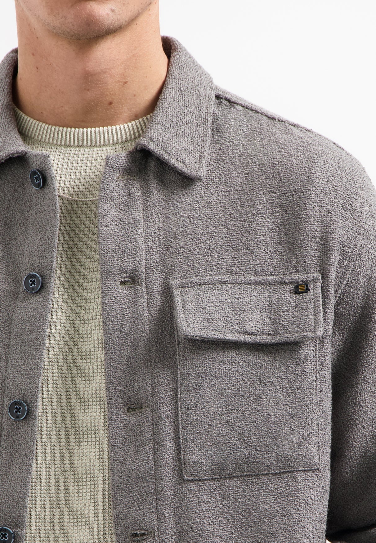 Overshirt met knoopsluiting | Grijs