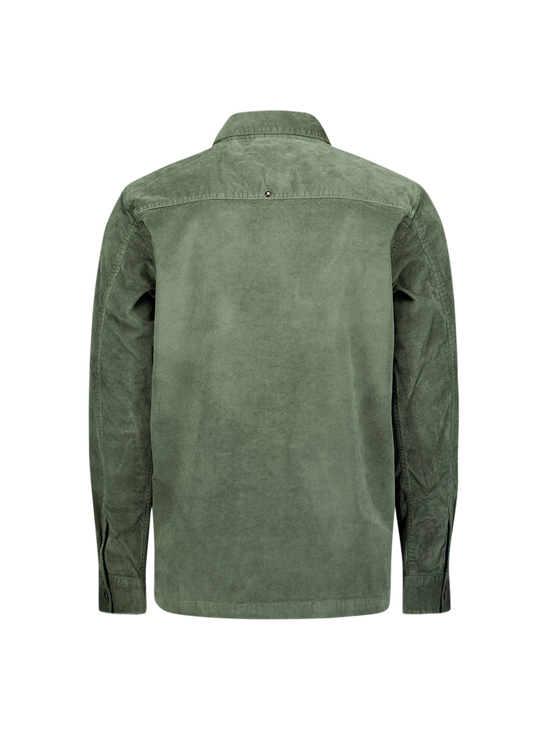 Fluwelen overshirt met knoopsluiting | Dark Green