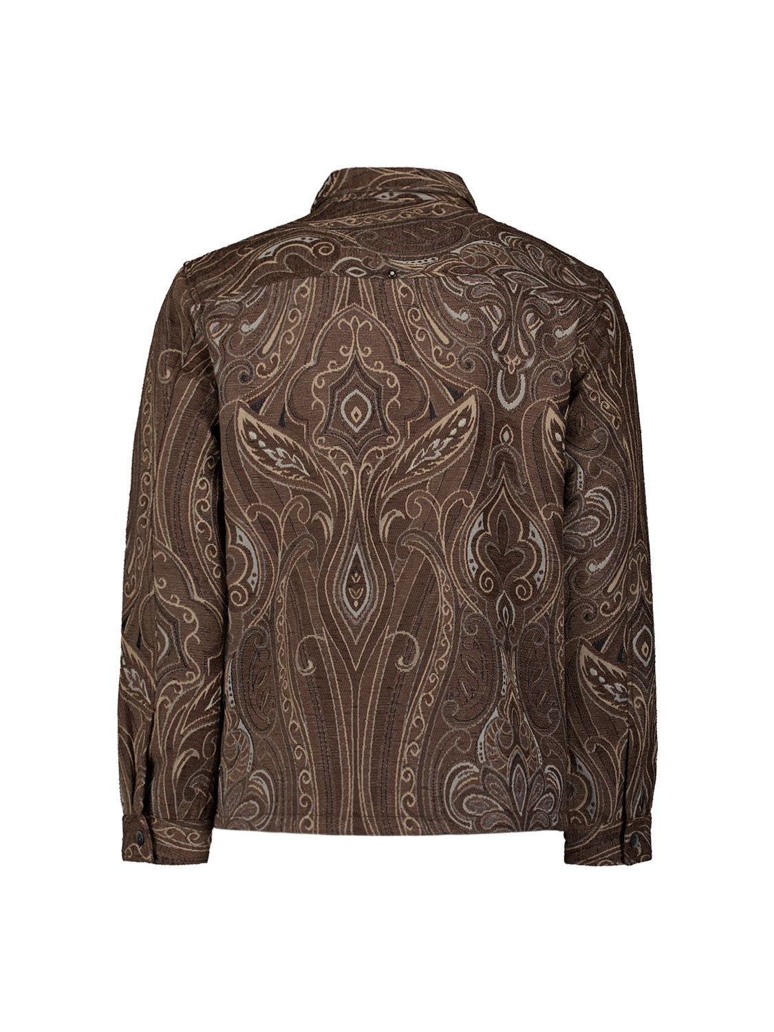 Gedessineerd jacquard overshirt | Bruin
