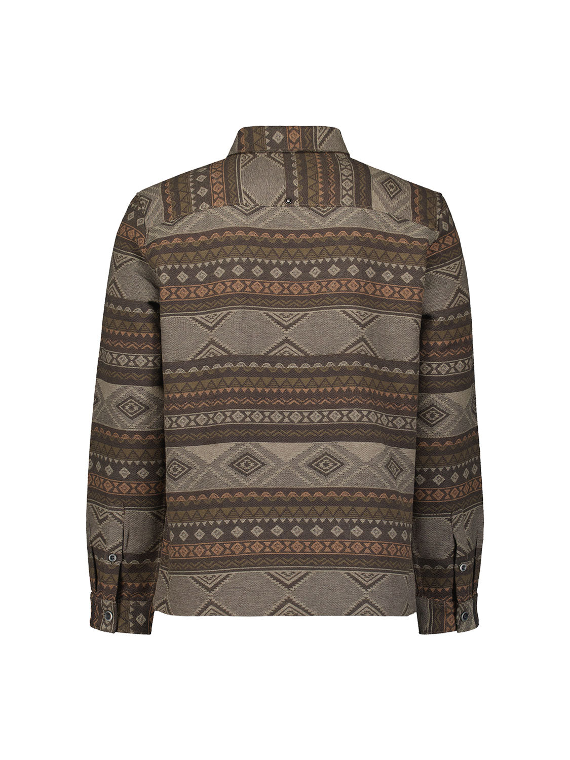 Gedessineerd jacquard overshirt | Taupe