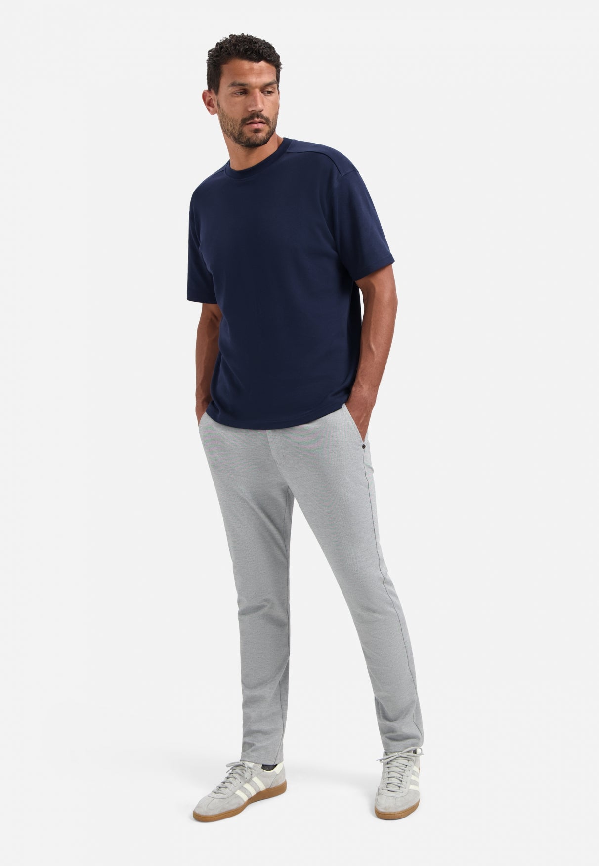 Broek van gemêleerde jersey | Grey Melange