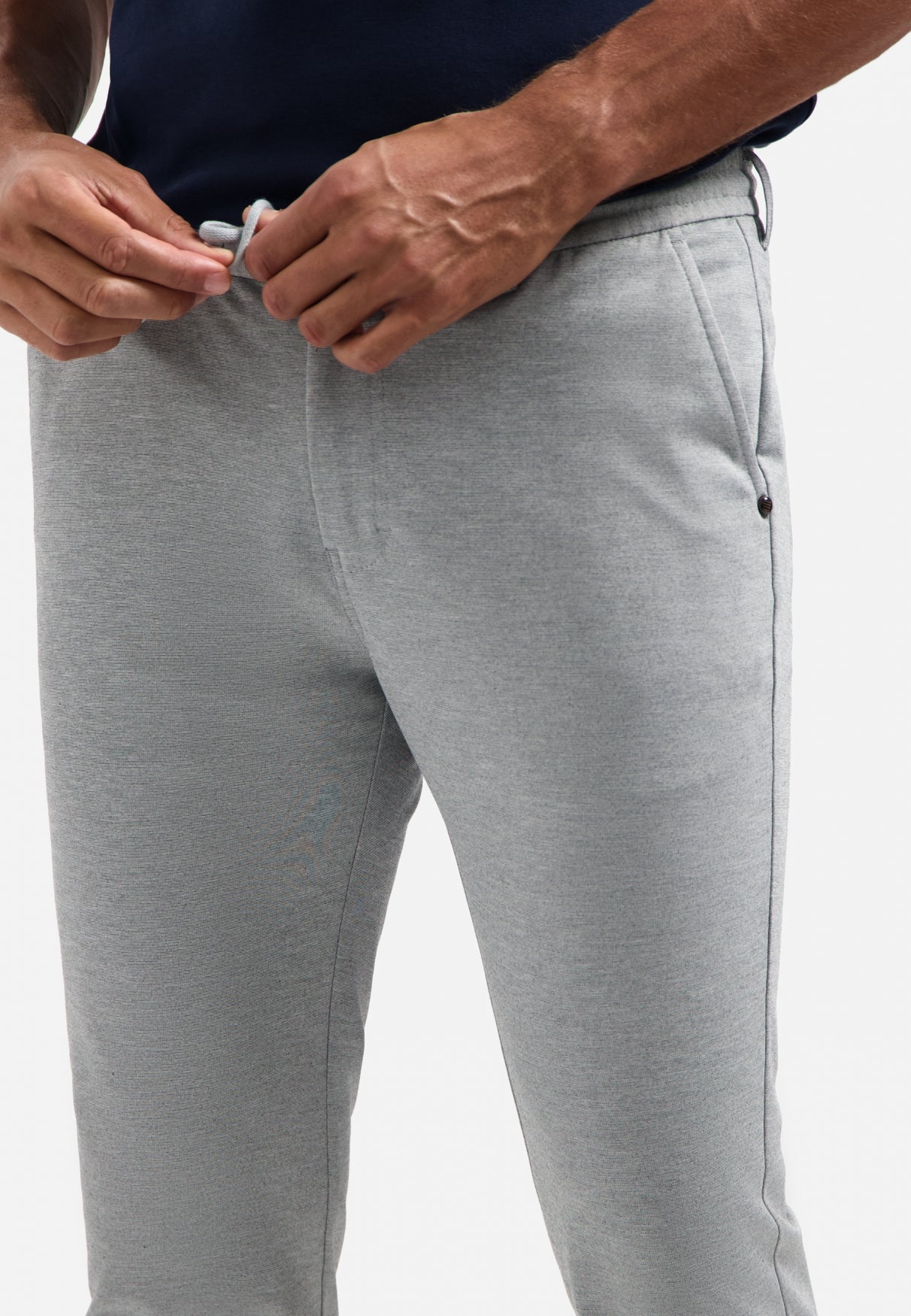 Broek van gemêleerde jersey | Grey Melange