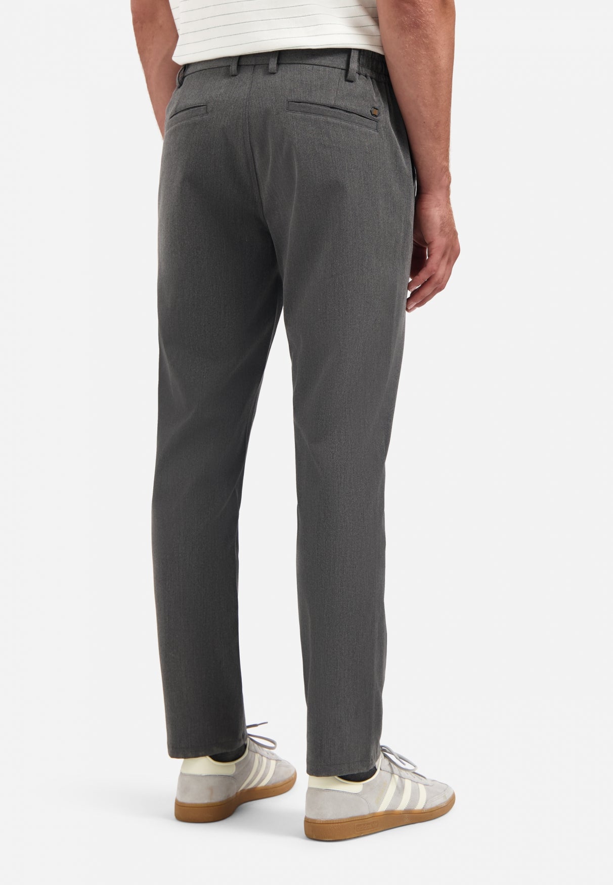Melange chino stretchbroek | Grey Melange