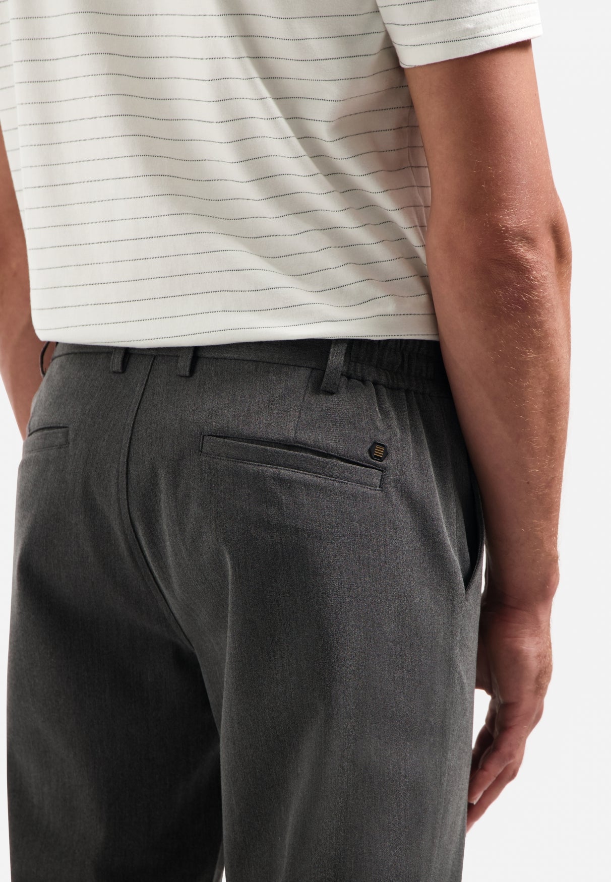 Melange chino stretchbroek | Grey Melange