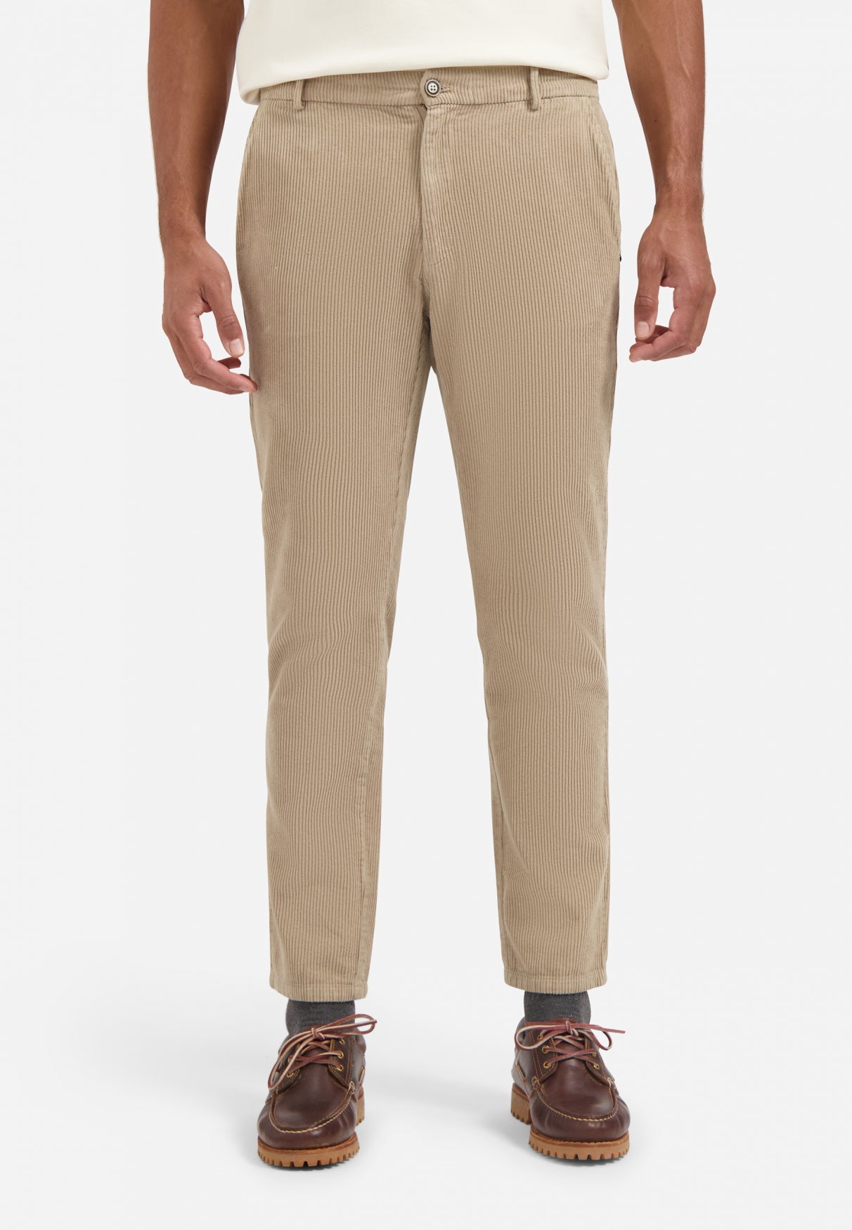 Geribde corduroy broek | Sand