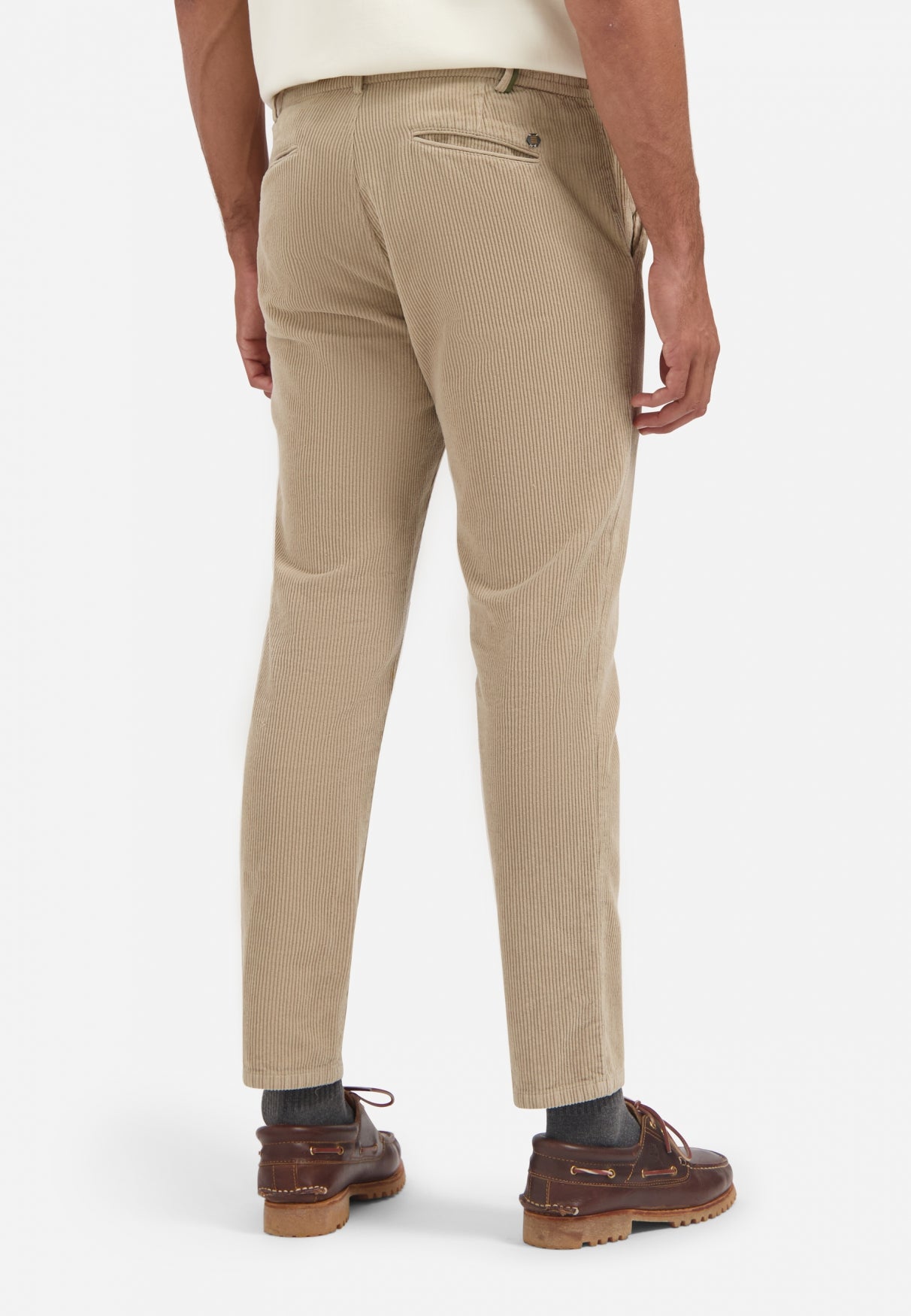 Geribde corduroy broek | Sand