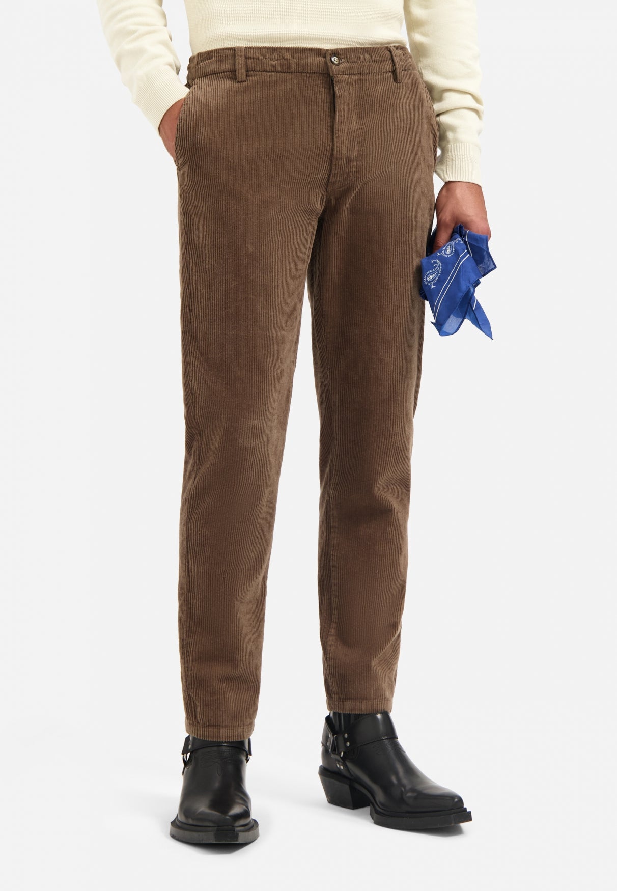 Geribde corduroy broek | Taupe