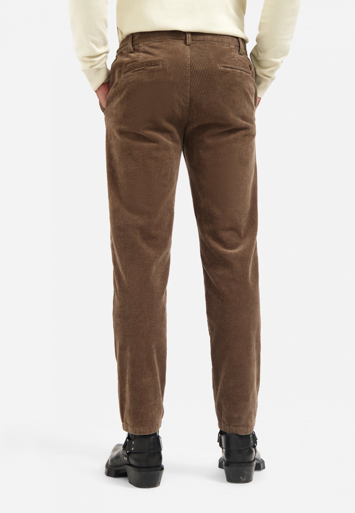 Geribde corduroy broek | Taupe
