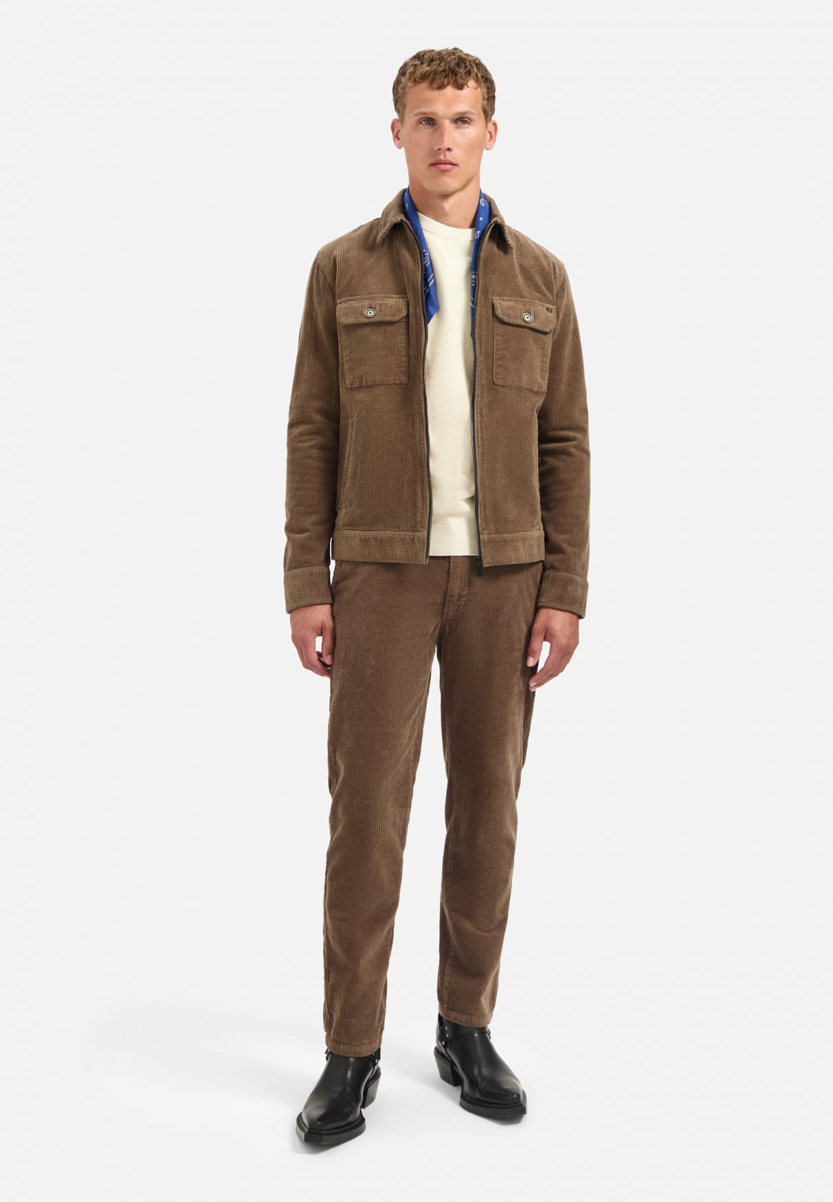 Geribde corduroy broek | Taupe
