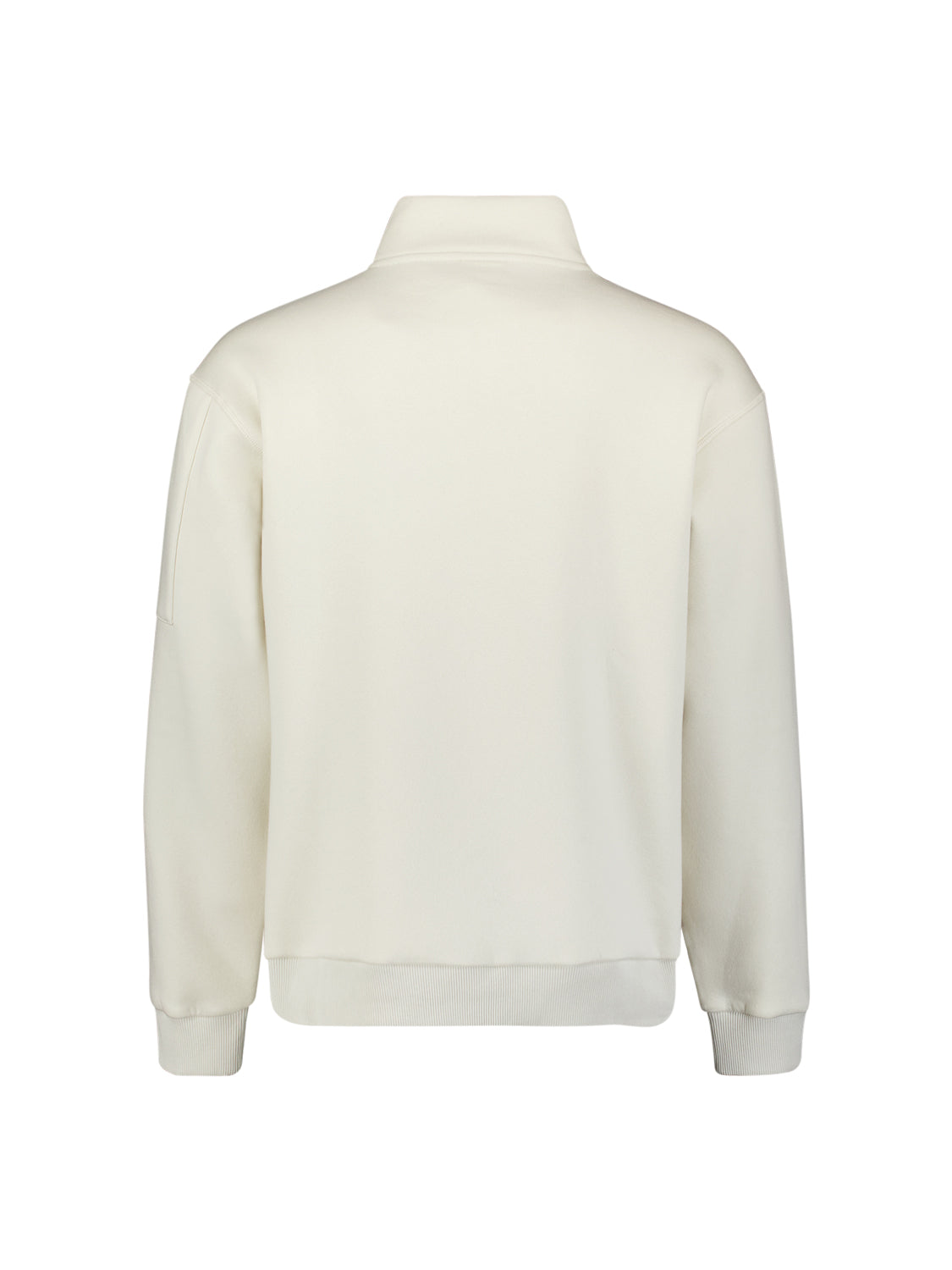 Sweater met halve rits | Krijt