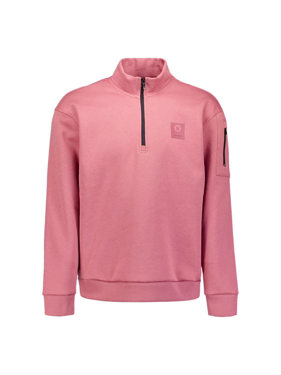 Sweater met halve rits | Oud Roze
