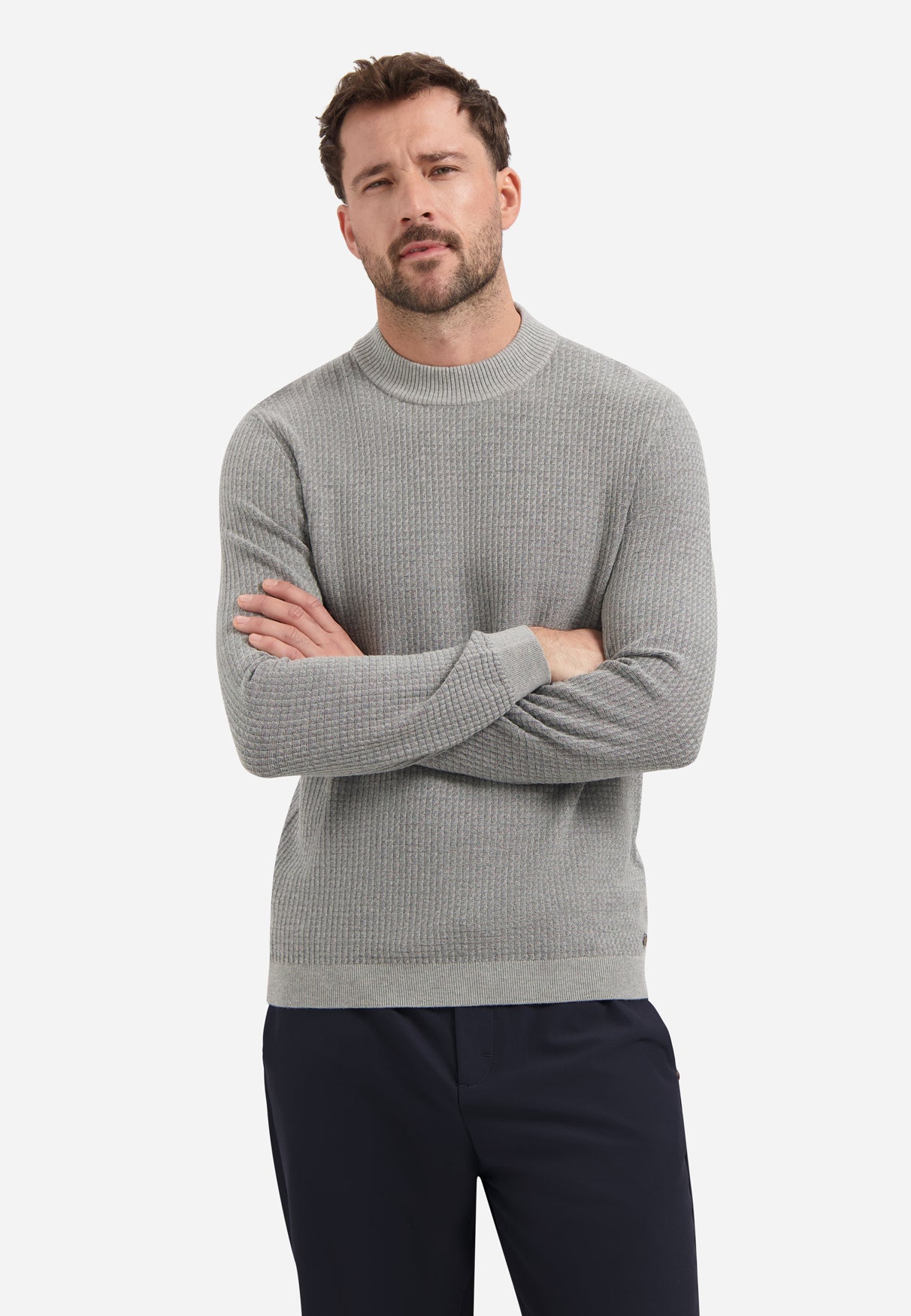Jumper with triangle pattern | Grey Melange