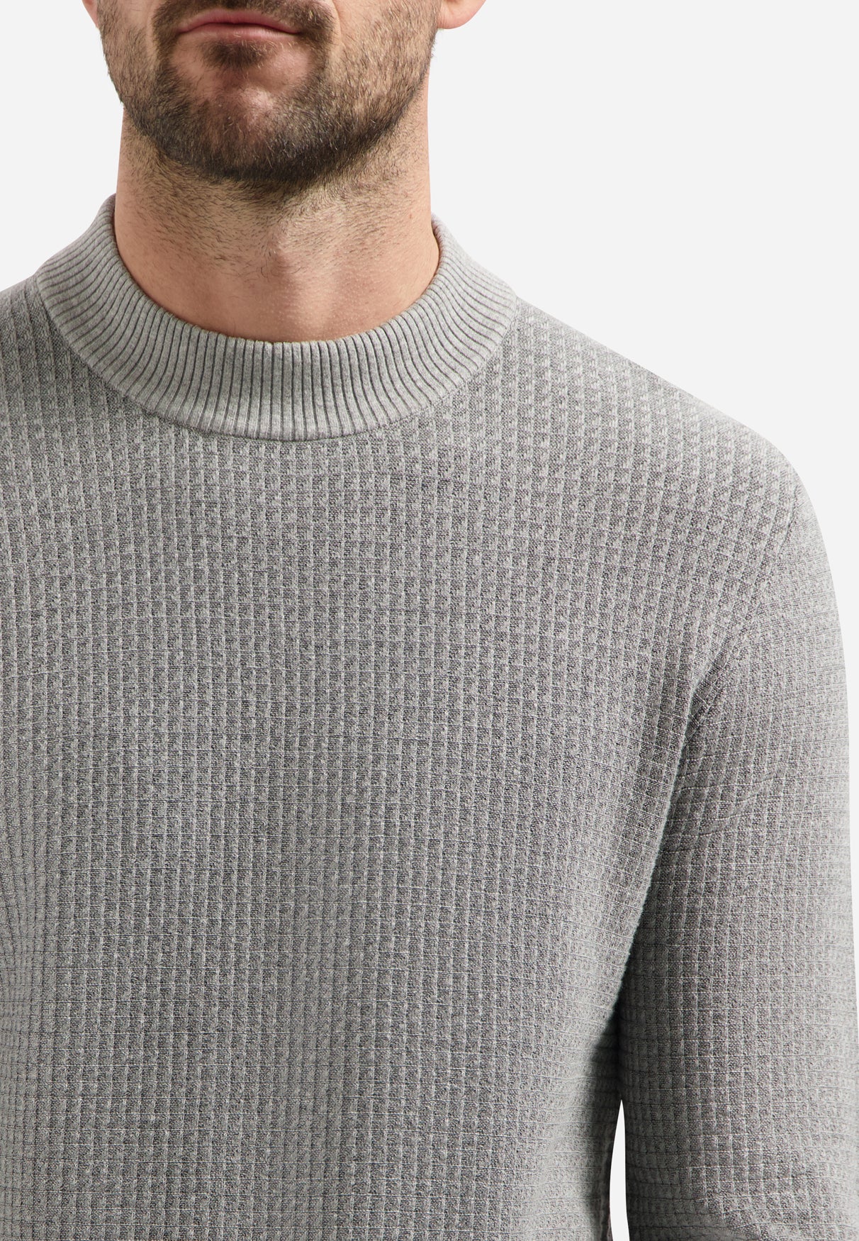 Jumper with triangle pattern | Grey Melange