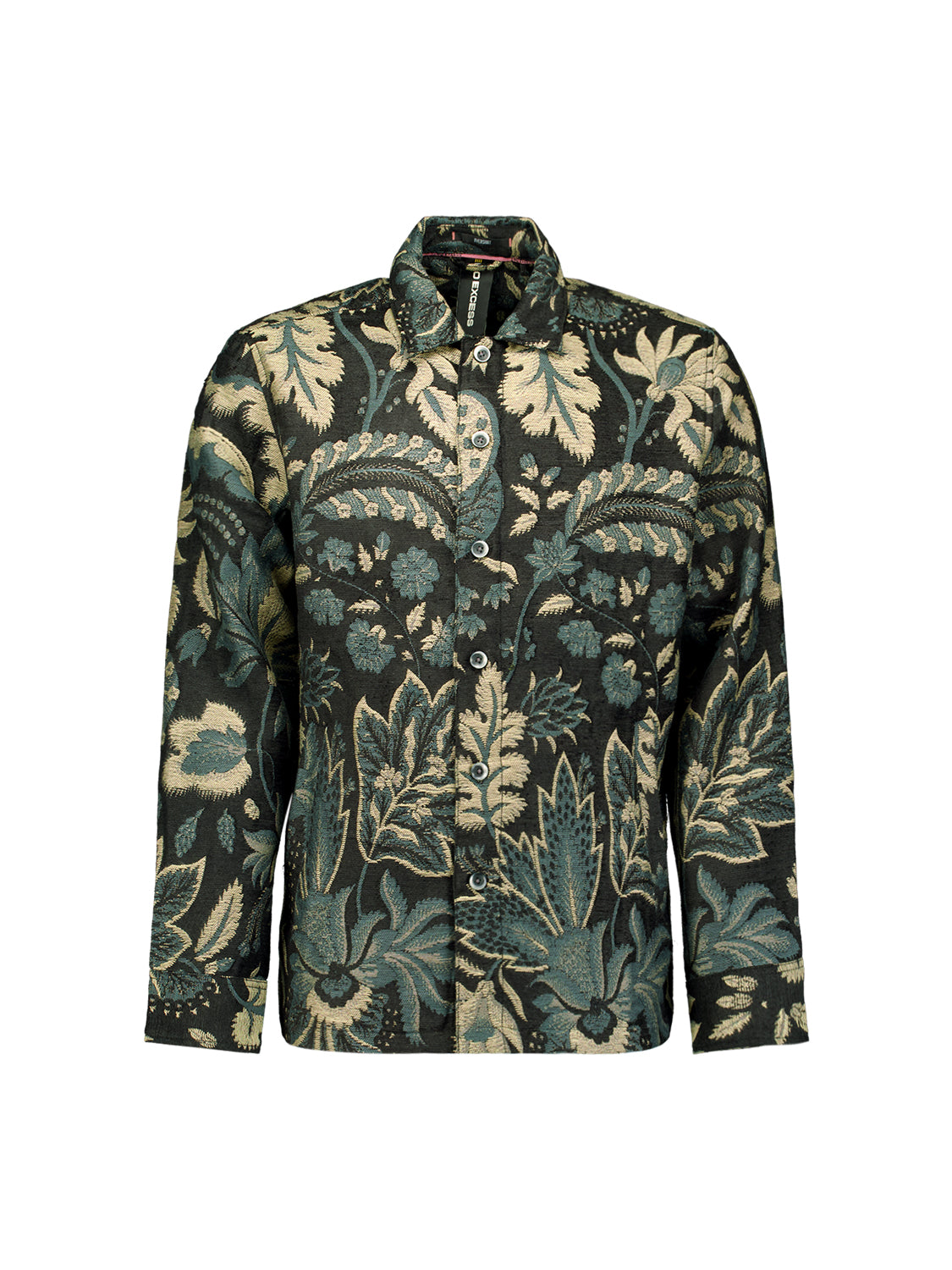 Jacquard overshirt | Zwart