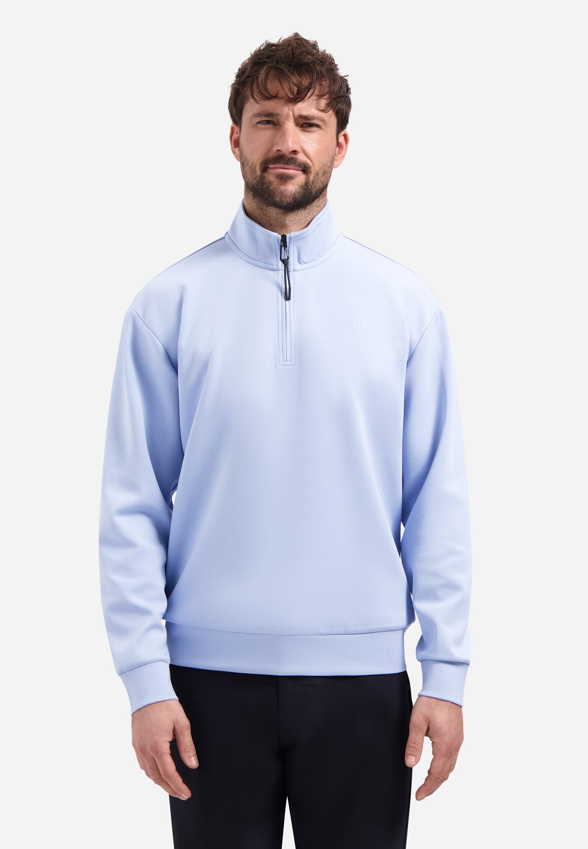 Halve-rits sweater | Blue