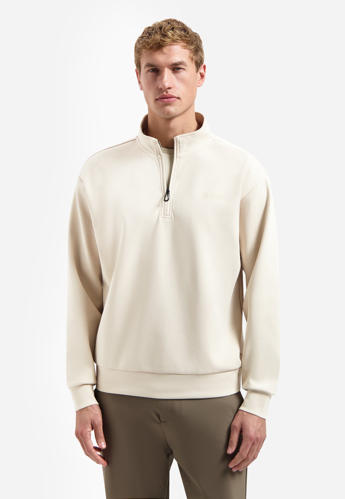 Halve-rits sweater | Desert