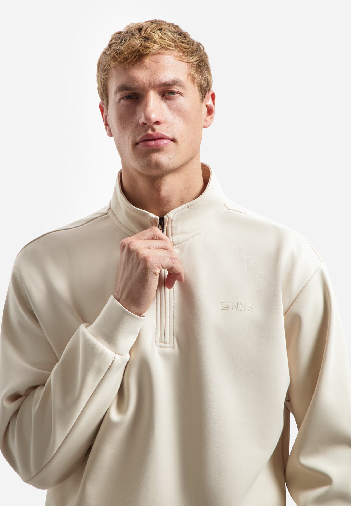 Halve-rits sweater | Desert