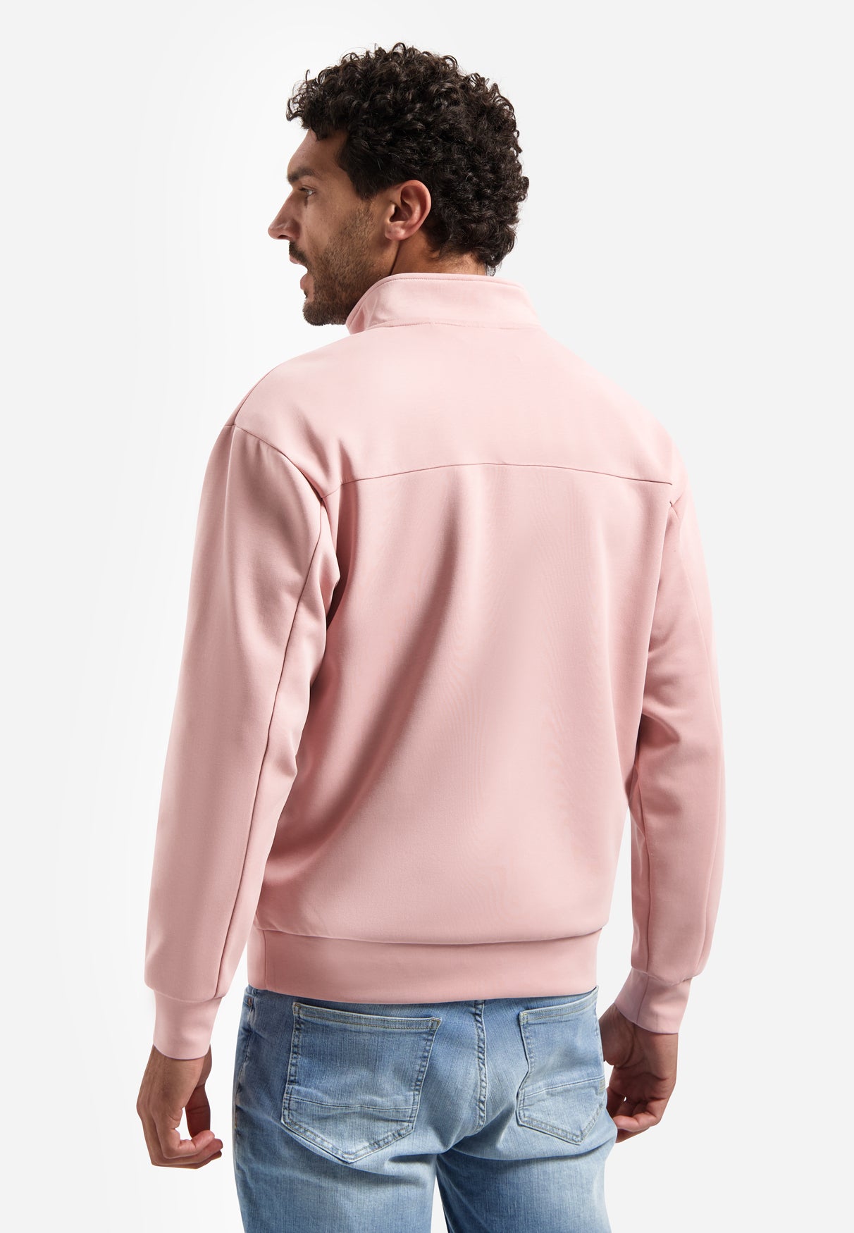 Halve-rits sweater | Light Mauve