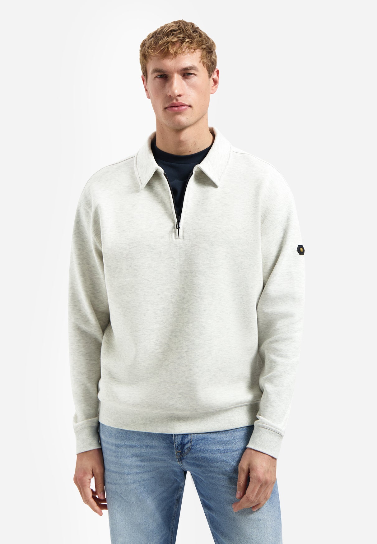 Polo sweater met halve rits | Kit Melange
