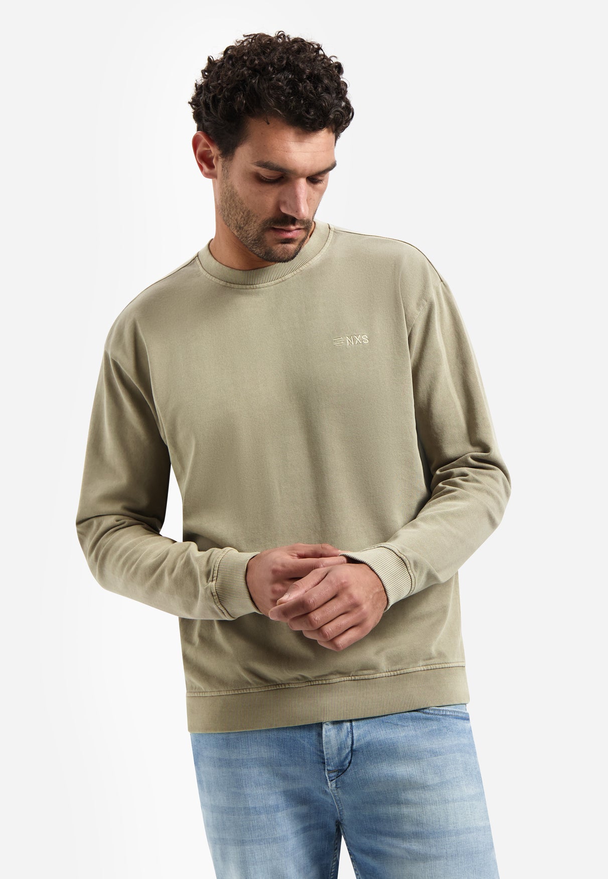 Garment-dyed sweater | Taupe