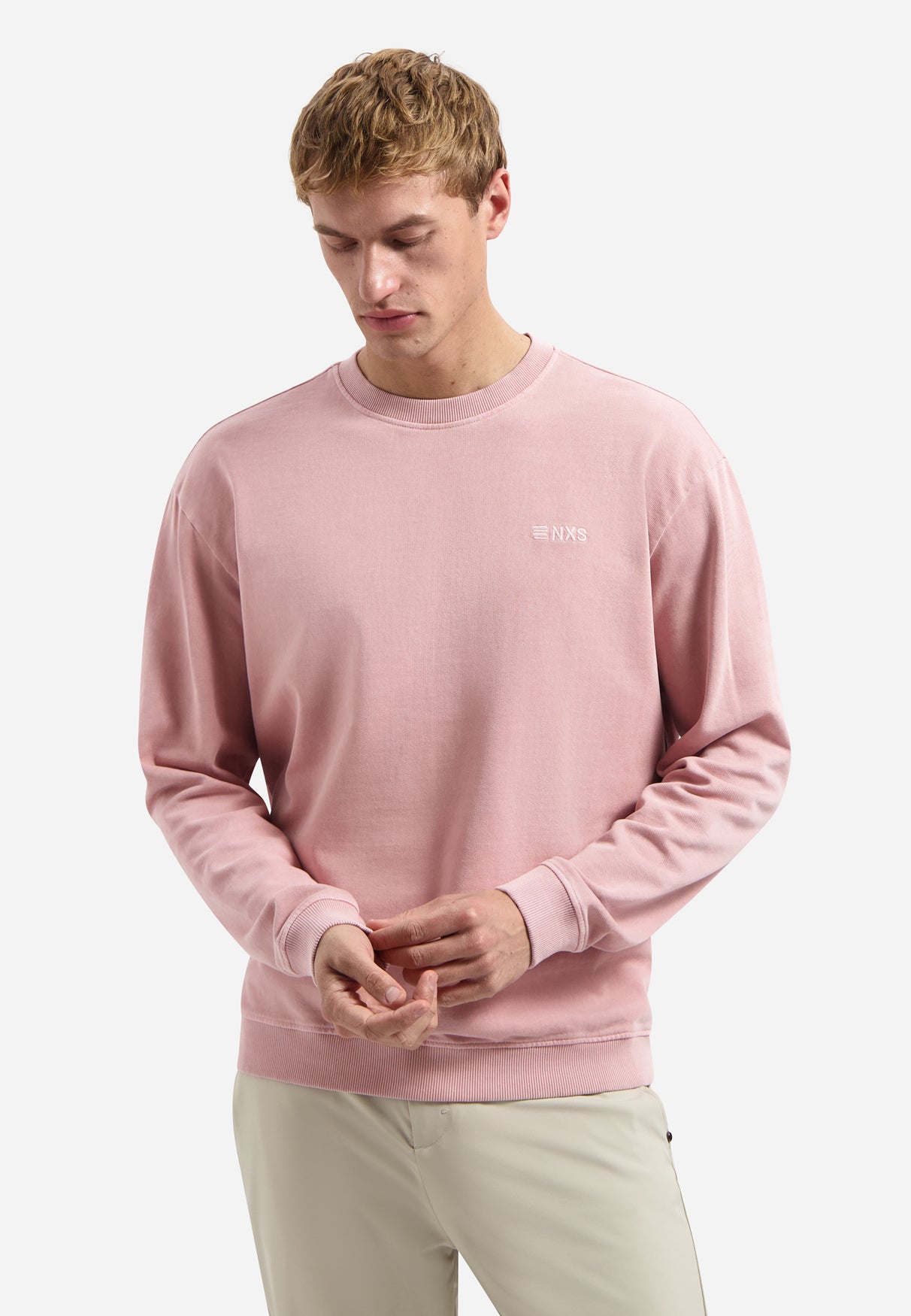 Garment-dyed sweater | Light Mauve