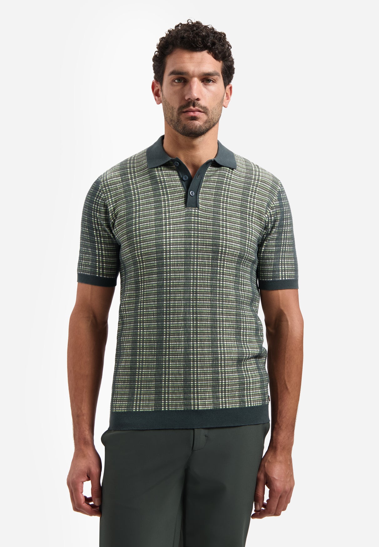 Gebreid poloshirt | Dark Steel