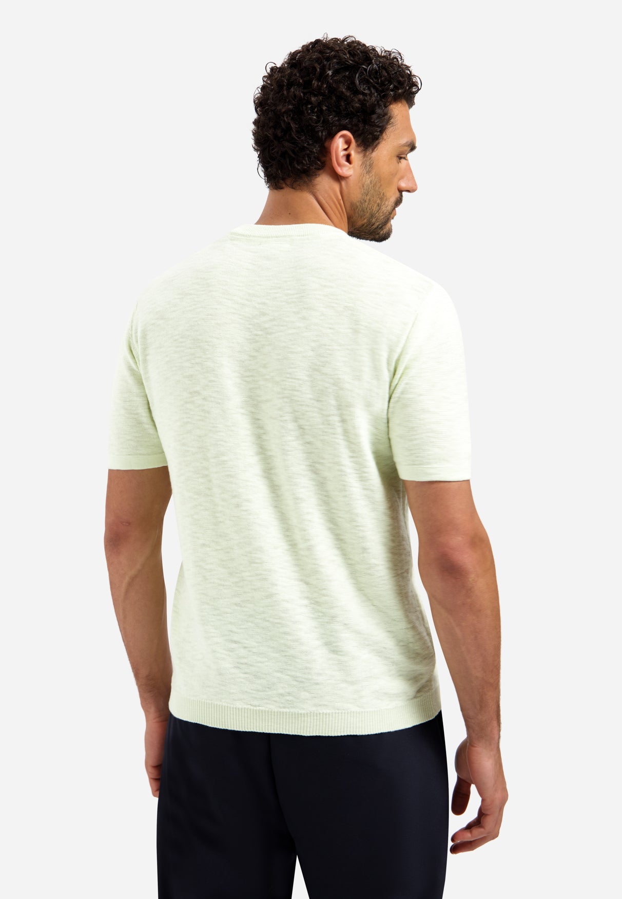 Gebreid slub T-shirt | Seagreen