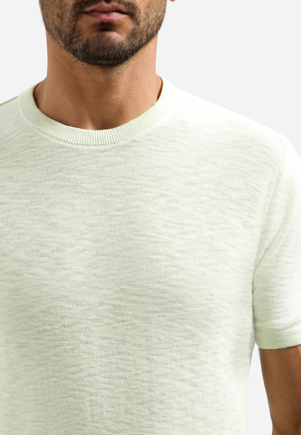 Gebreid slub T-shirt | Seagreen