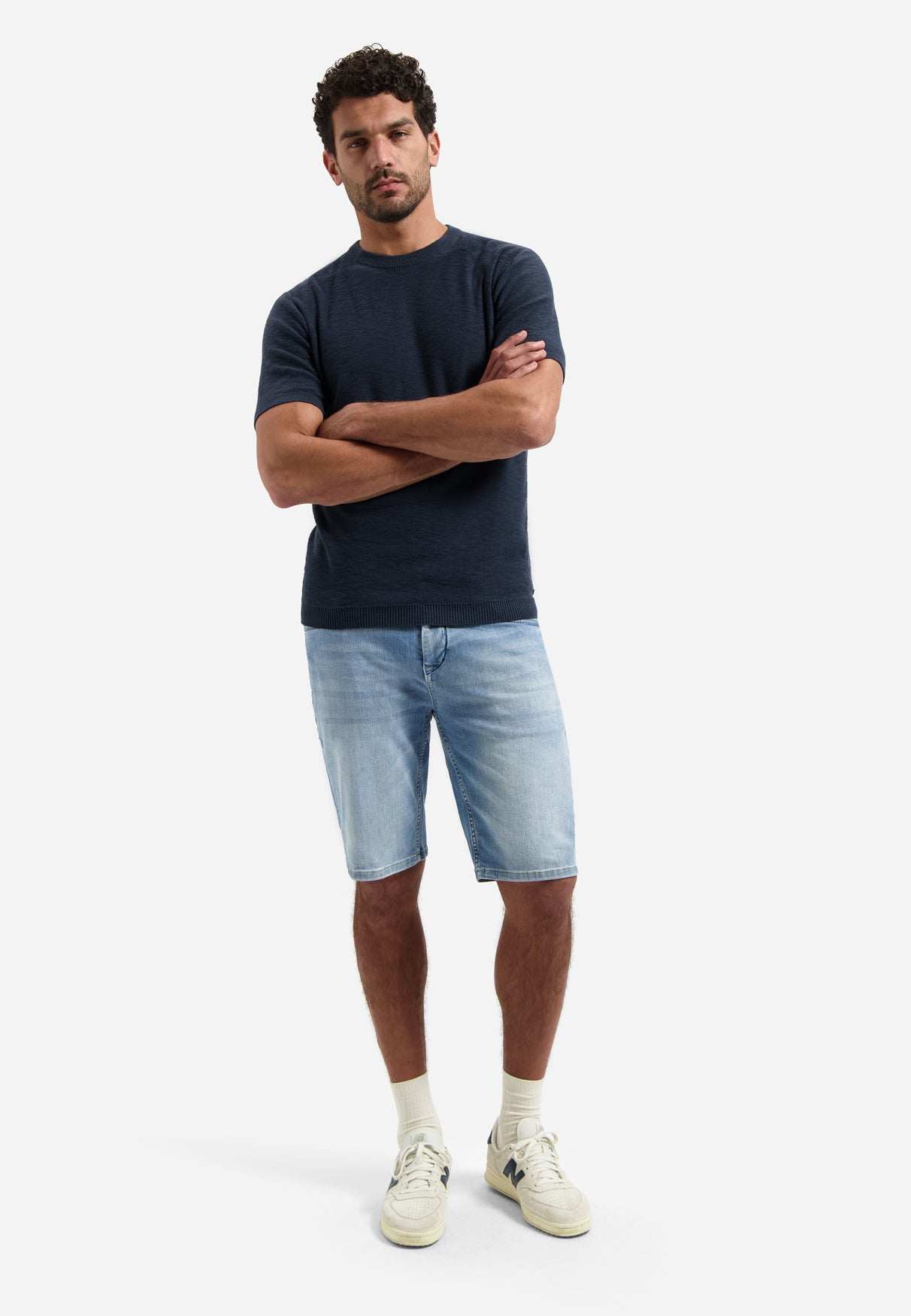 Gebreid slub T-shirt | Night