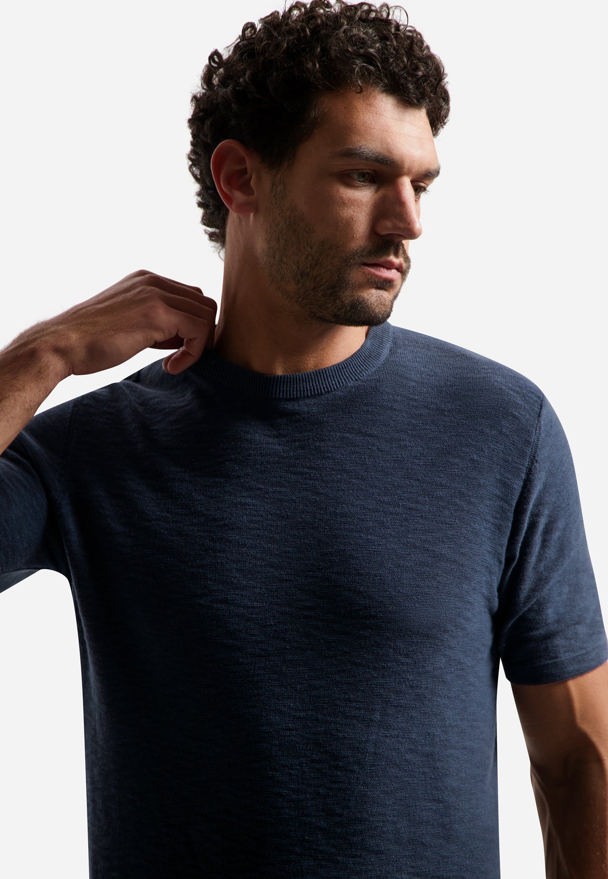 Gebreid slub T-shirt | Night