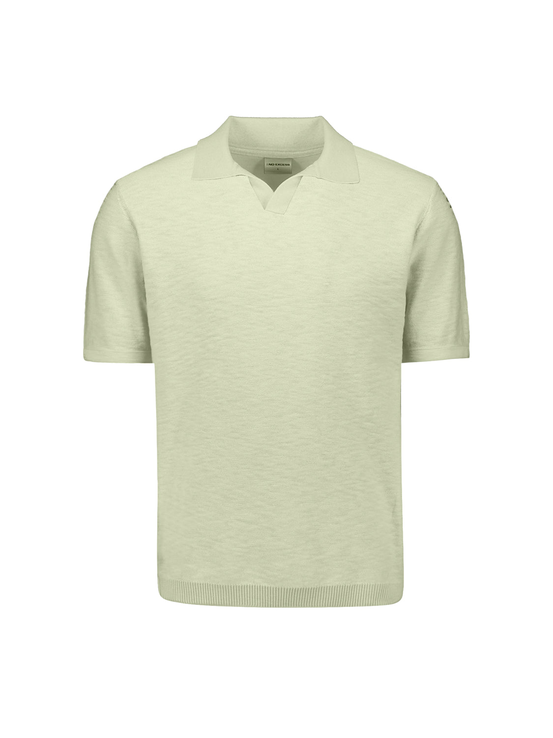 Gebreide V-hals polo | Seagreen