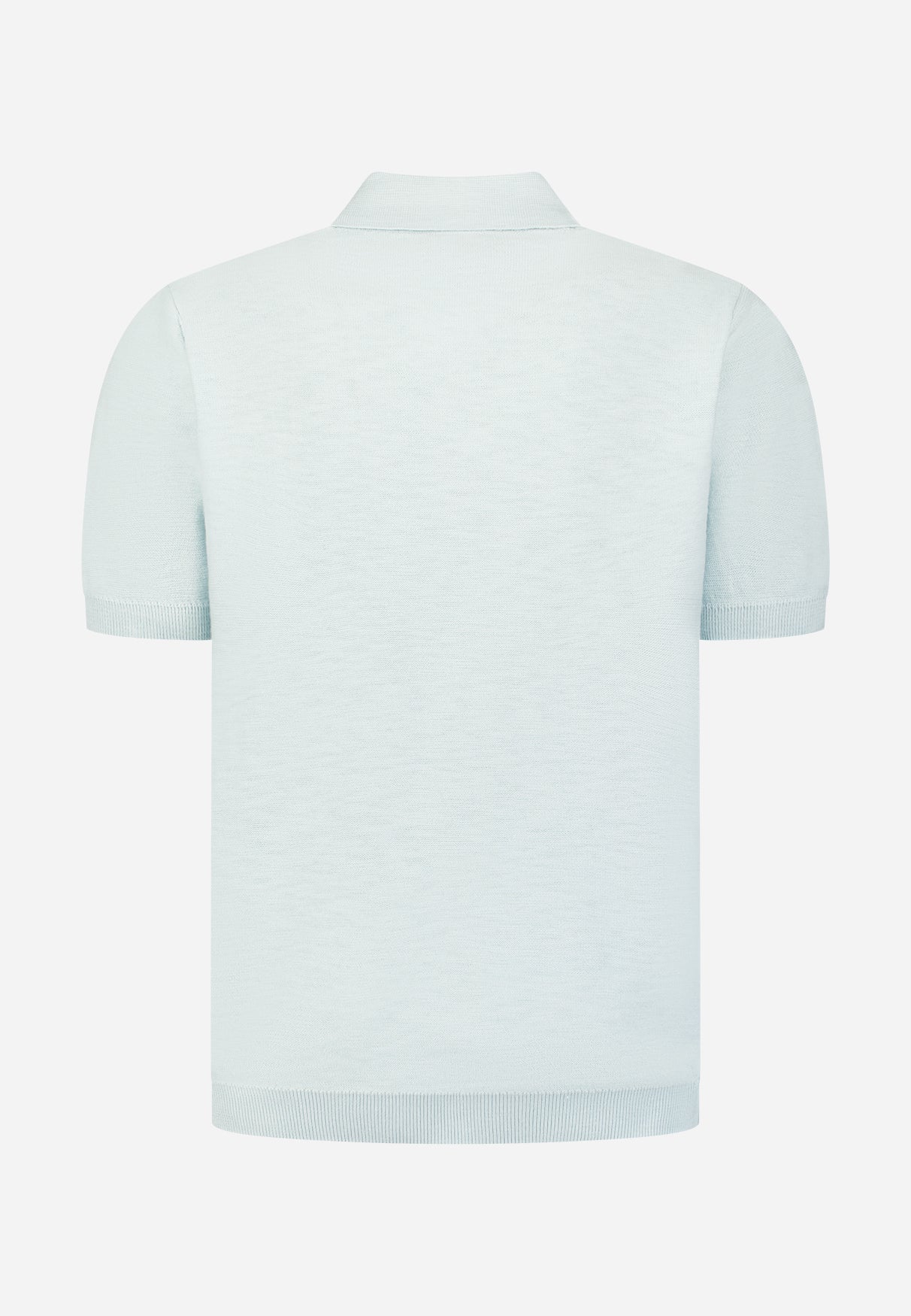 Gebreide V-hals polo | Sky