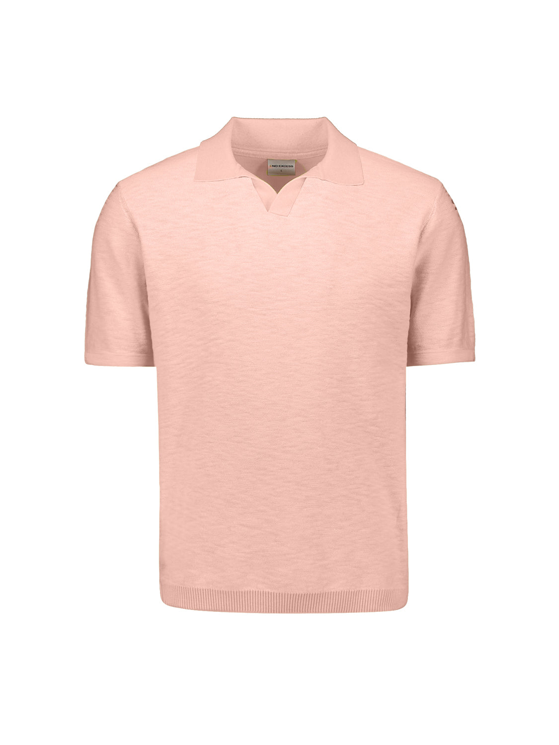 Gebreide V-hals polo | Light Mauve