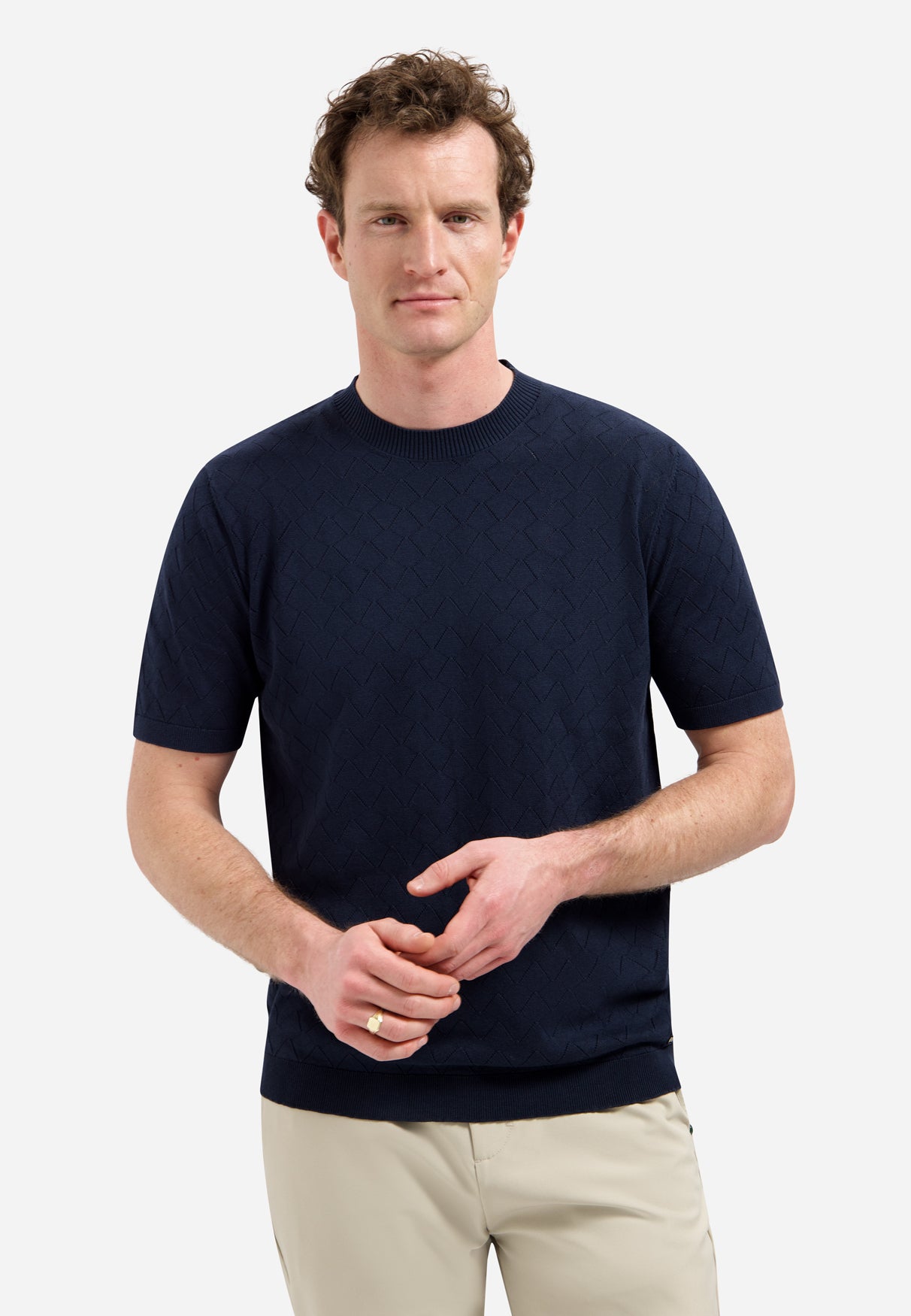 Knitted textured T-shirt | Night
