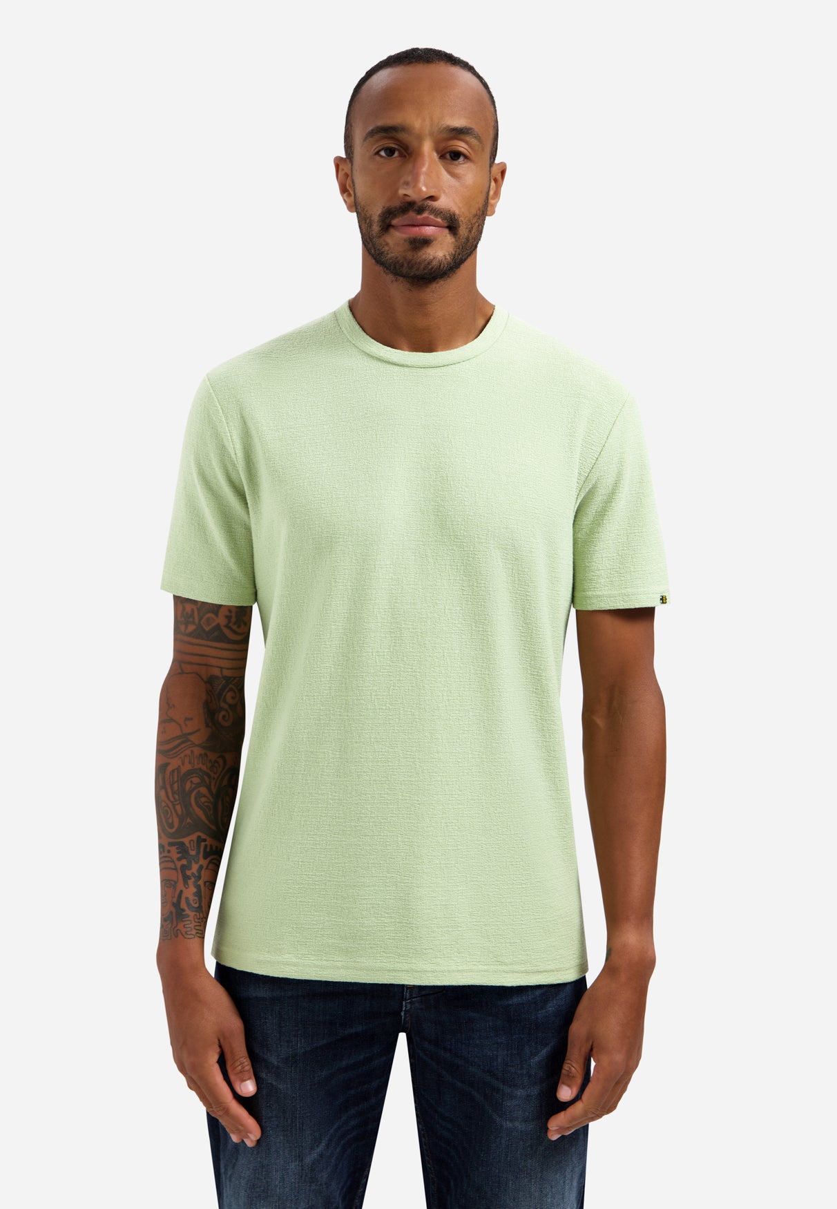 Effen T-shirt met ronde hals | Groen
